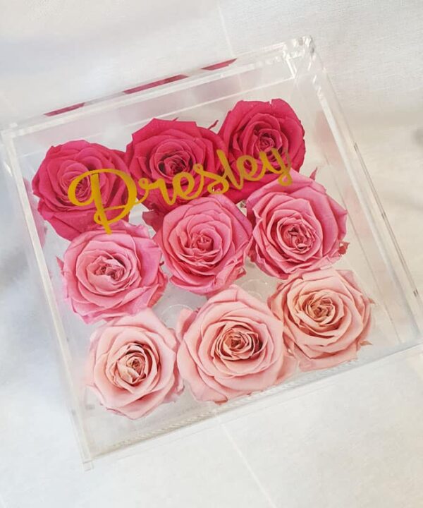 Preserve Flower Acrylic Box Pink Gradients custom name