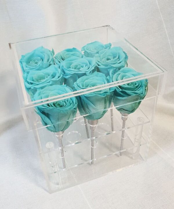 Preserve Flower Acrylic Box Tiffany Blues