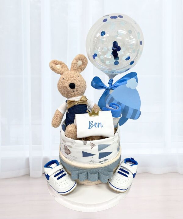 Baby Boy Diaper Cake Jumper Bunny