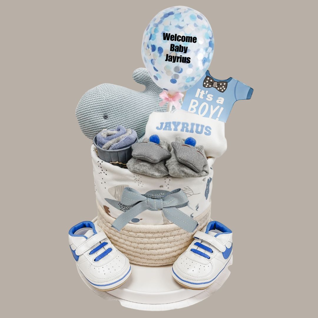 Daiper Cake Whale Baby Boy