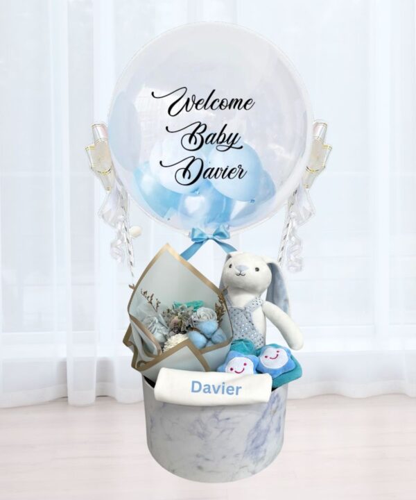 Hot Air Balloon Blue Rabbit Bouquet