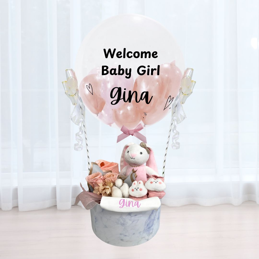 Hot Air Balloon - Pink Rabbit Buns