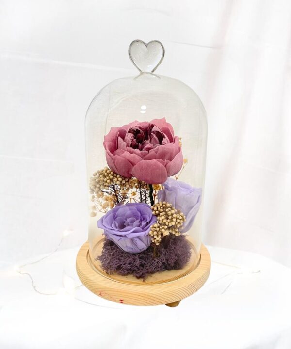Purple Mudan Bell Jar Flower