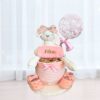 White Bunny Baby Girl Diaper Cake