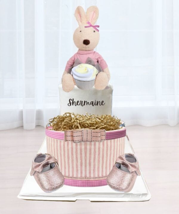 2 Tier Diaper Cake Dance Bunny