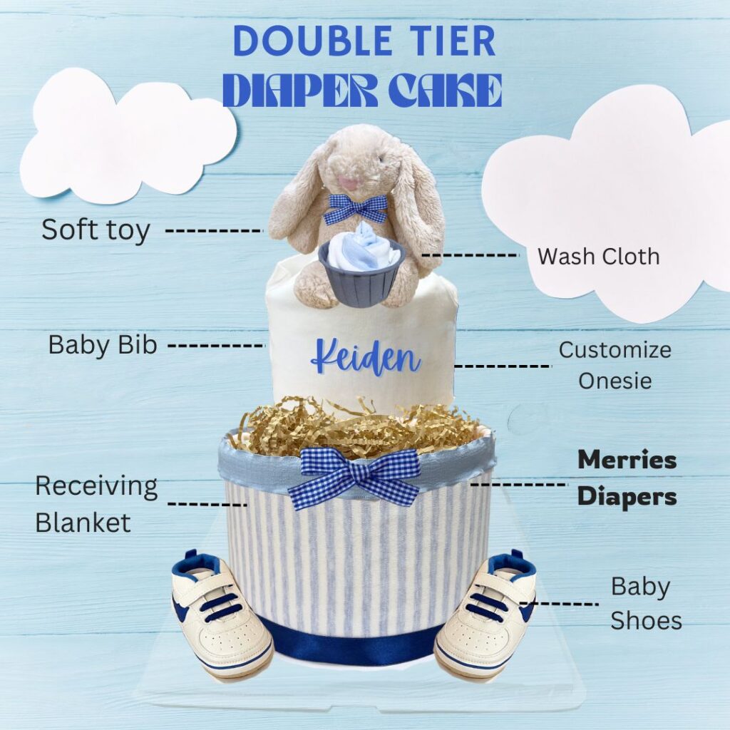 Double Tier Diaper Cake