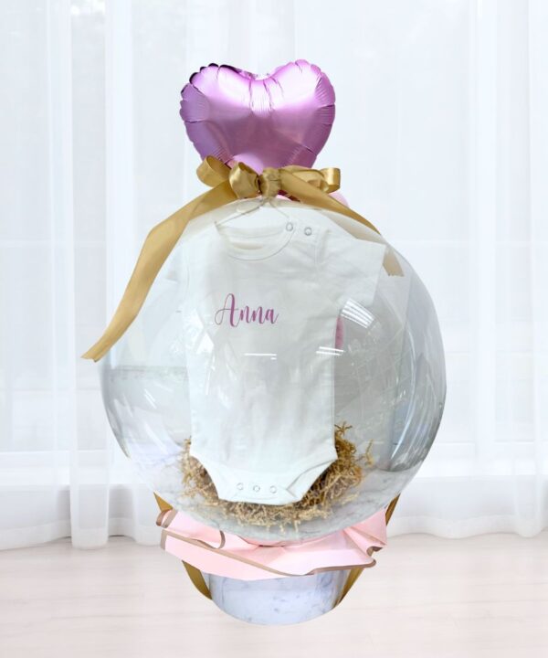 Alternative view of Balloon Stuffed Bunny and Onesie Pink Hearts