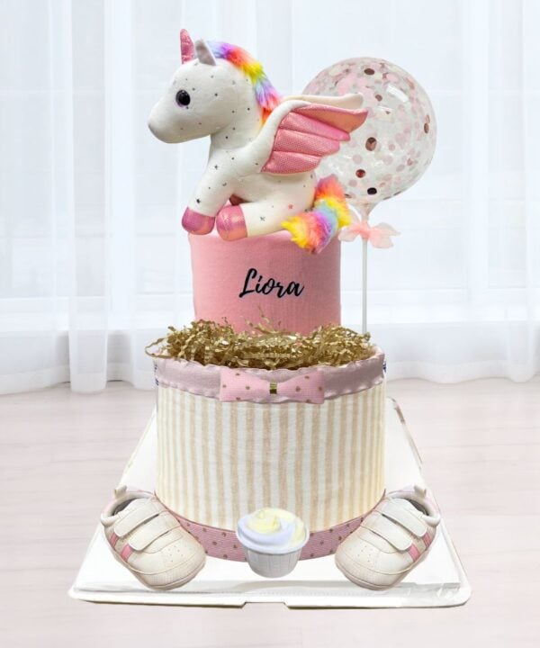 Diaper Cake 2 Tier Rainbow Unicorn