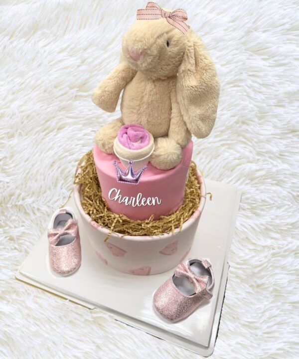 Beige Bunny Diaper Cake Top