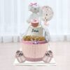 Diaper Cake 2 Tier White Bunny