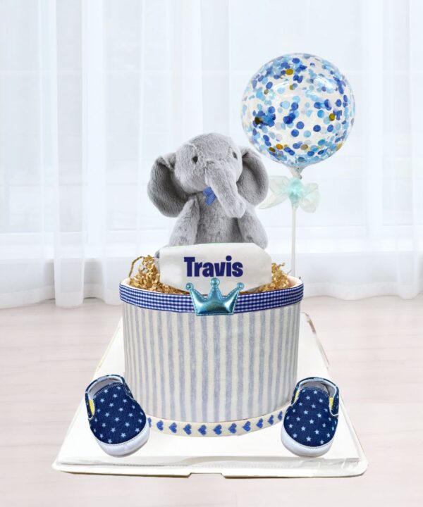 Fluffy Elephant Diaper Cake